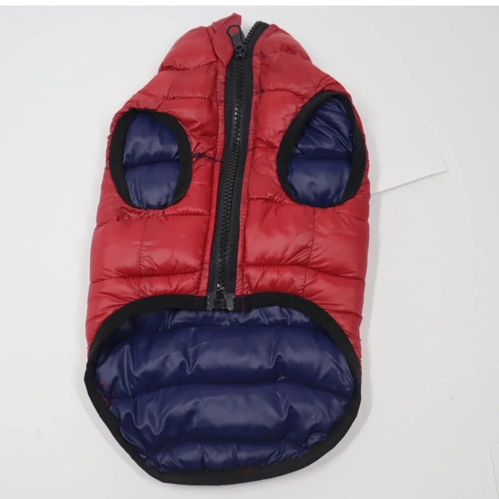 Fabdog Pack N Go Reversible Dog Coat  -‎ Red, Navy